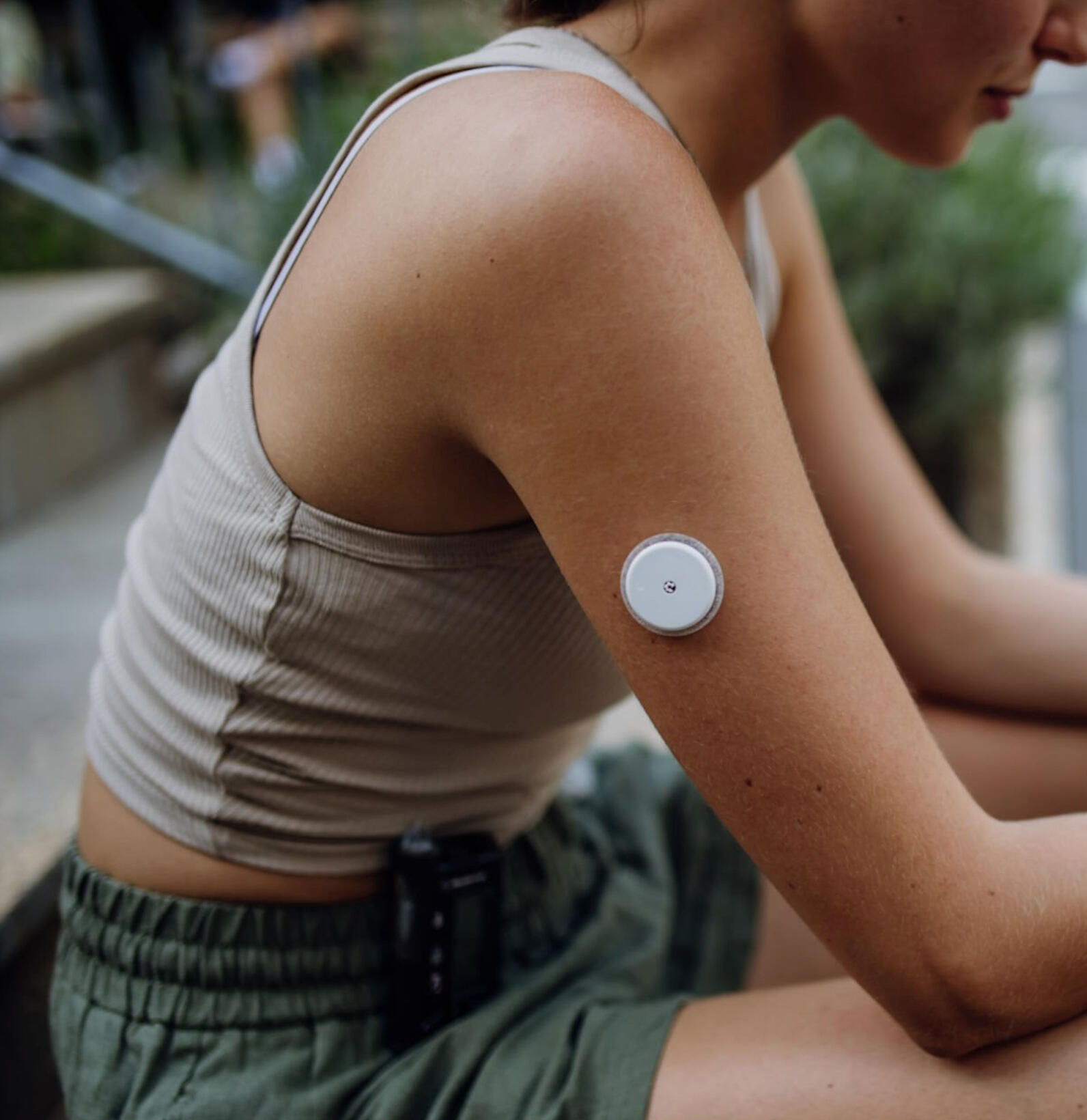 NDSS Continuous and Flash Glucose Monitoring Access Form online certification Young adult using CGM sensor and smartphone app for glucose monitoring